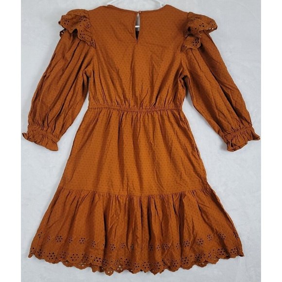 Universal Thread Women's Copper Brown Eyelet Dress Size X Small XS NWT - Picture 5 of 16